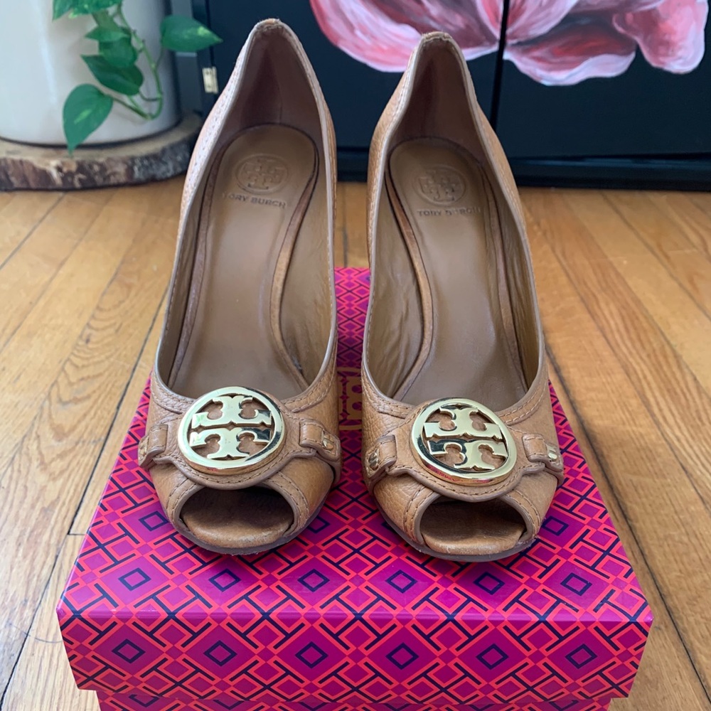 Tory Borch Peep Toe Wedge Heel